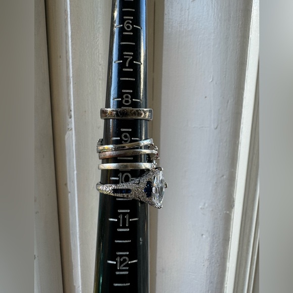 HUGE Costume Ring Bundle Silver Lot Set of 9 Assorted Resellers Resale Haul - Picture 5 of 5